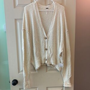 Free People Cream Found My Friend Cardi Cardigan